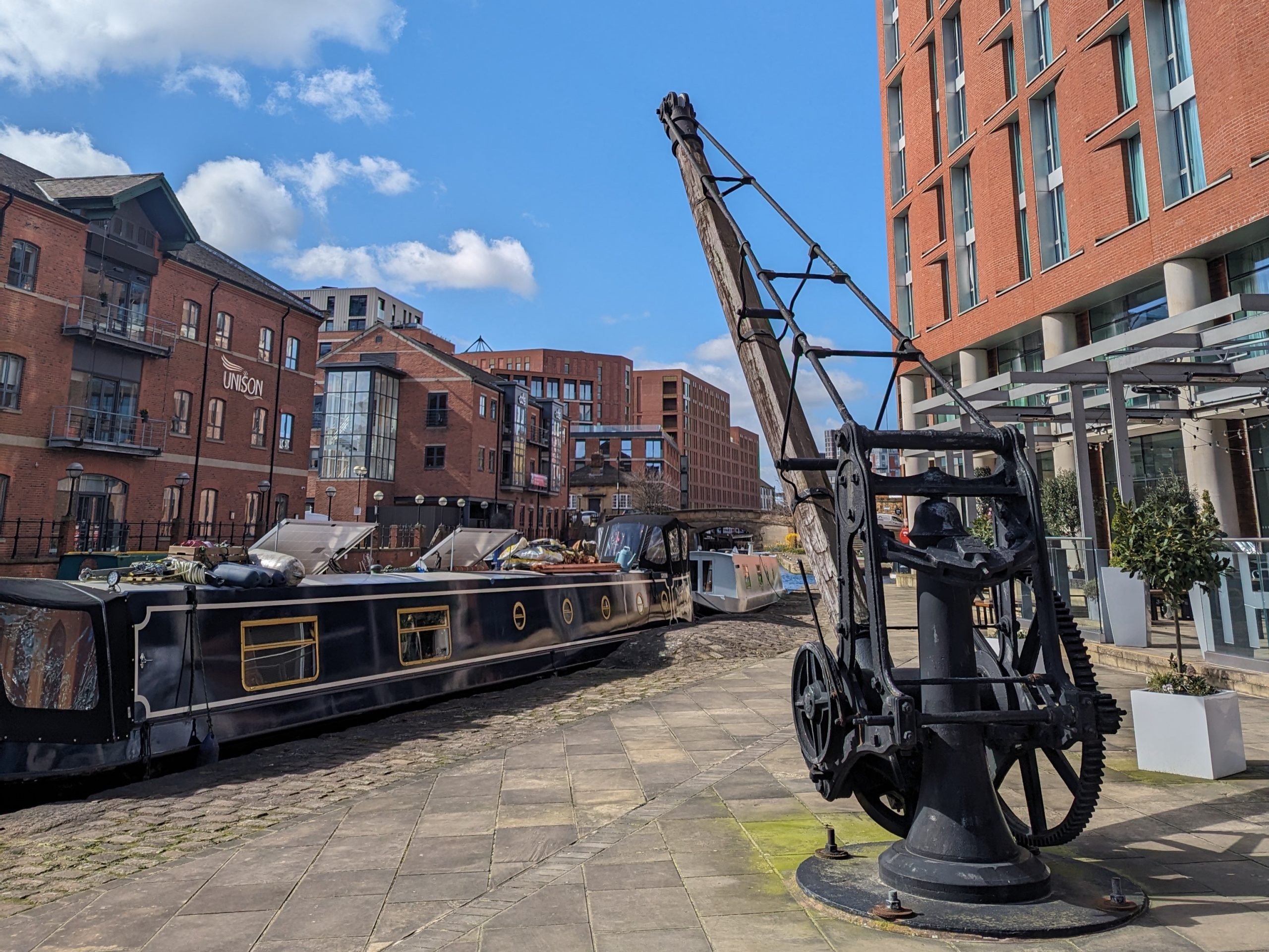 A crane by the waterside at Granary Wharf