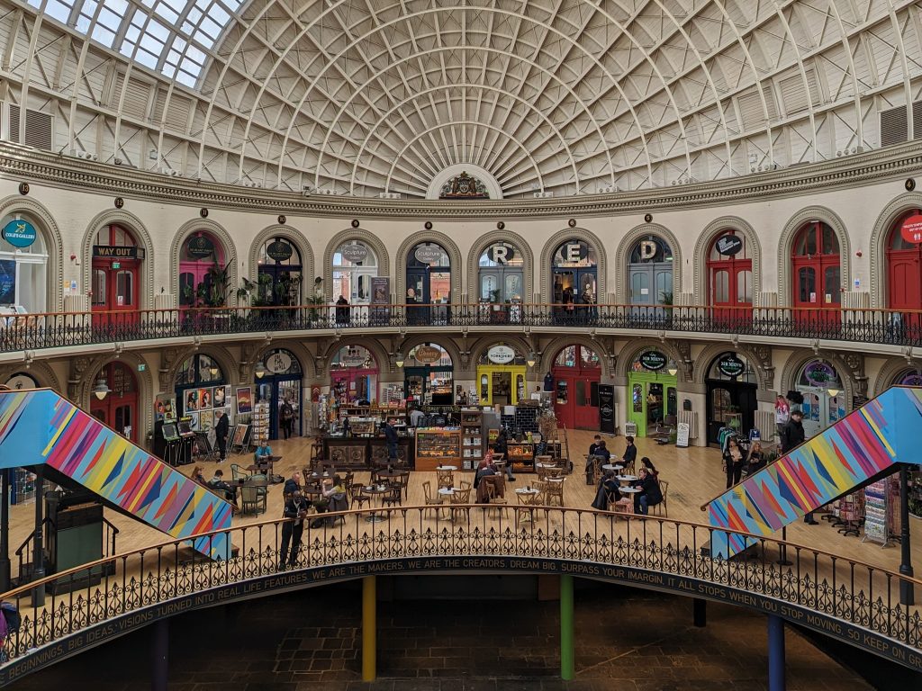 The interior of Leeds Corn Exchange